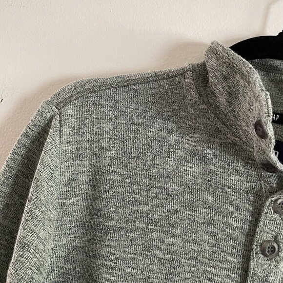 Gap Mens Sz S Heather Green Long Sleeve 4-Button Collared Henley Sweater - Picture 6 of 10